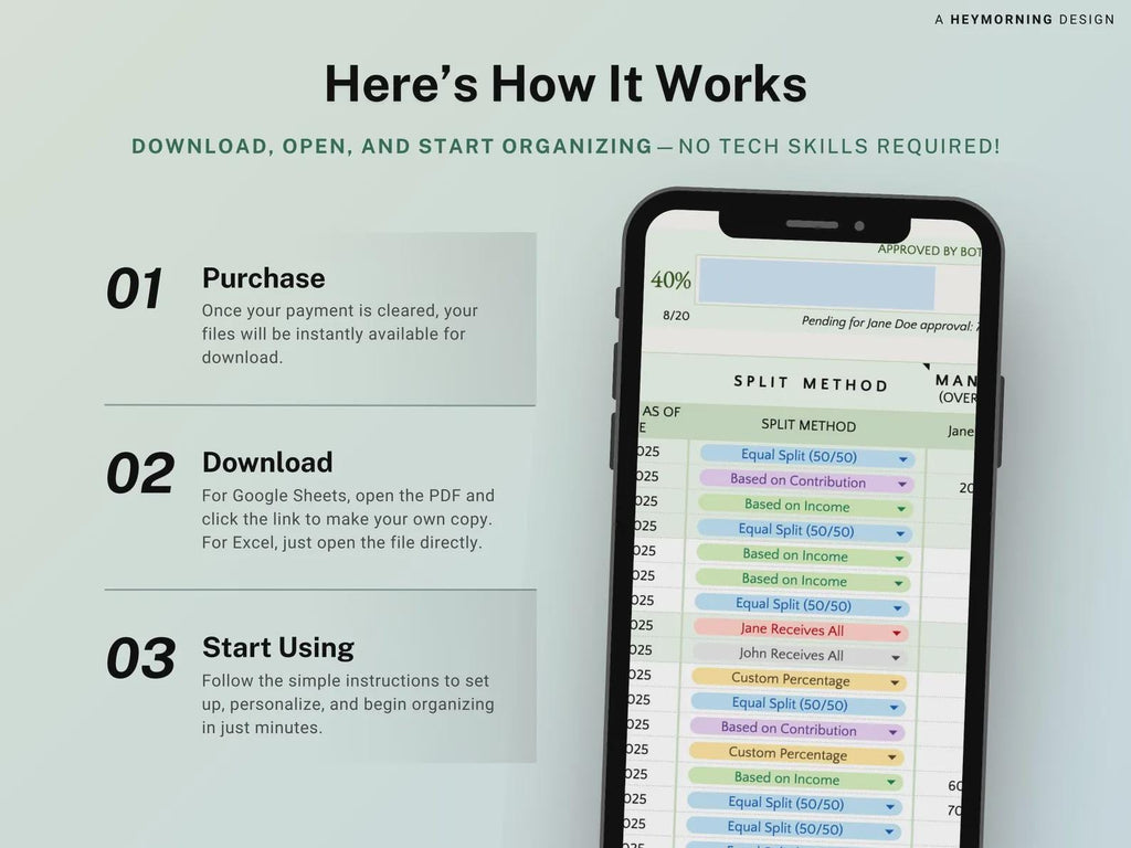 Divorce Separation Planner Spreadsheet: Asset Division & Debt (Digital Download)
