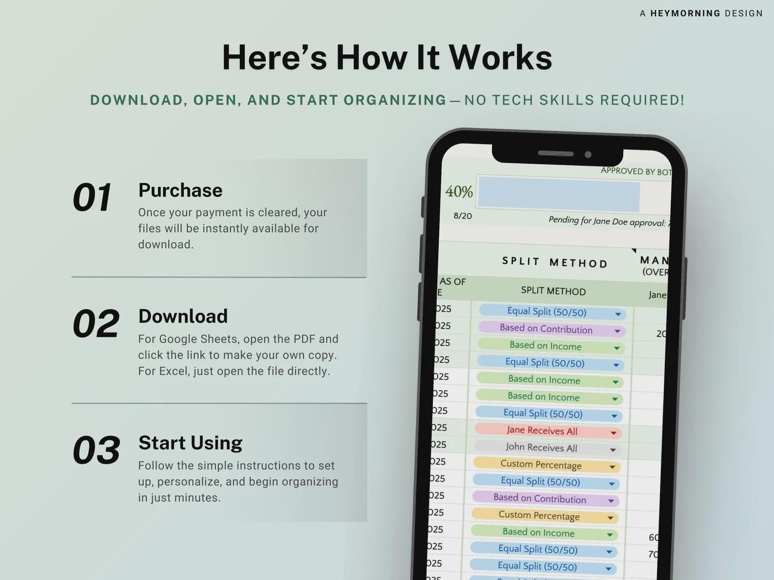 Divorce Separation Planner Spreadsheet: Asset Division & Debt (Digital Download)