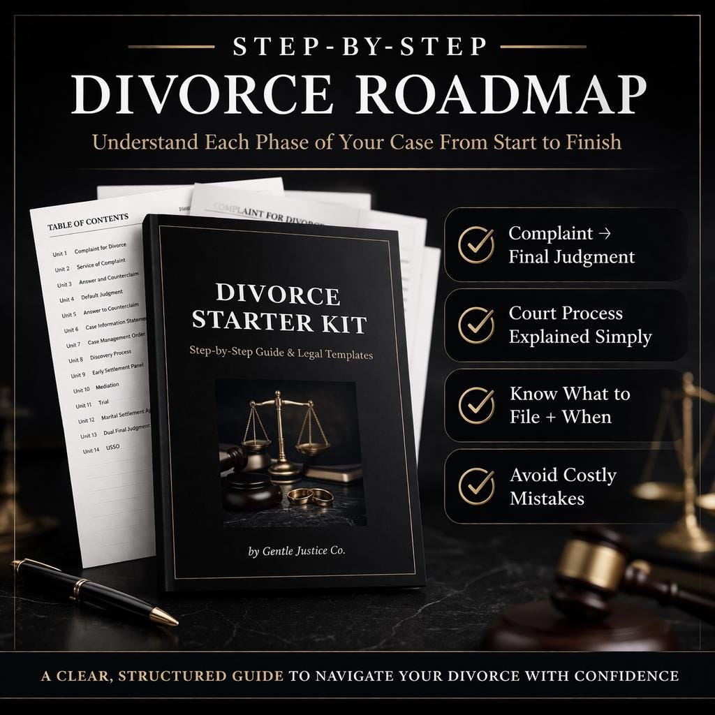 Unit 1-14: Divorce Starter Kit | Step-by-Step Legal Guide & Templates | Pro Se Divorce Workbook | Instant Download PDF