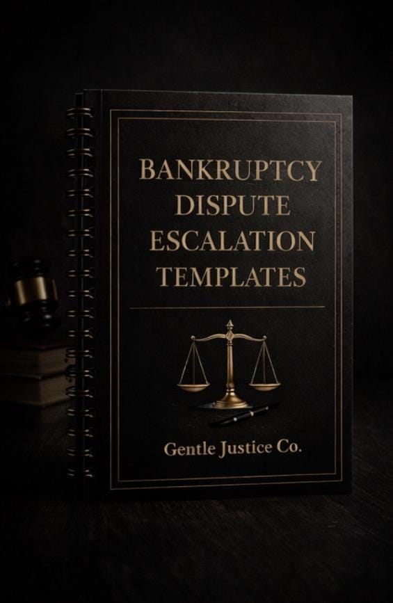 Bankruptcy Dispute Escalation Templates | Notice of Intent to Sue + CFPB Complaint | Credit Report Bankruptcy Removal Guide | FCRA Letter