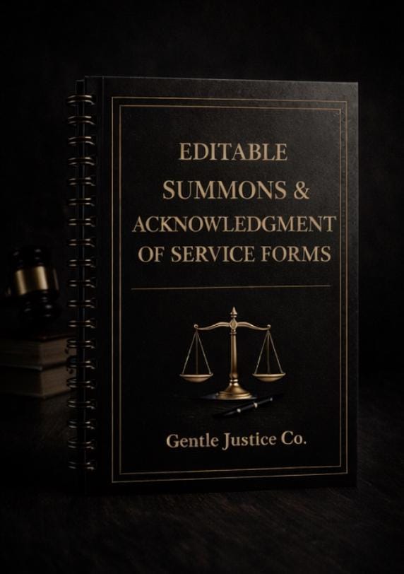 Unit 2: Service of Complaint Divorce Template | Serve Divorce Papers | Summons & Acknowledgment | Instant Download PDF